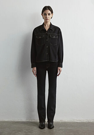 Lizzie Gold Denim Siyah  Jean Gömlek 1210785-87787