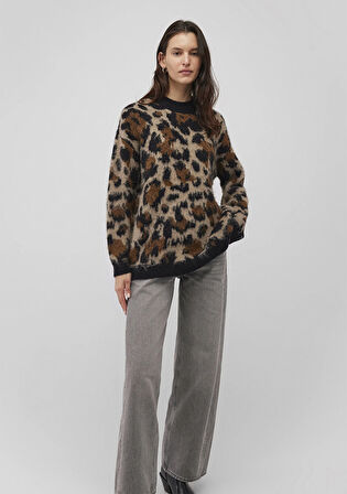 Leopar Baskılı Kazak 1710611-88691