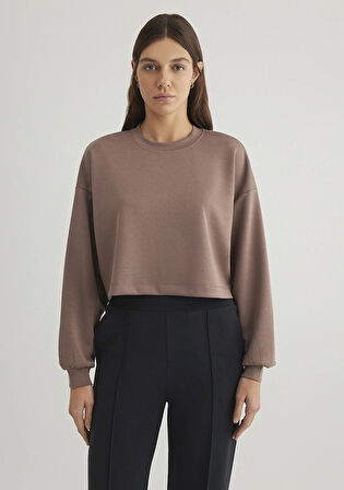 Sporty Lux Kahverengi TENCEL TM Modal Sweatshirt 1S10061-70383