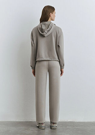 Sporty Lux Yarı Fermuarlı Gri TENCEL TM Modal Sweatshirt 1S10280-70352