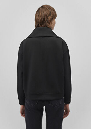Sporty Lux Fermuarlı Siyah Sweatshirt 1S10295-900