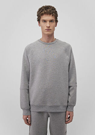 Bisiklet Yaka Gri Basic Sweatshirt 0S10295-80018