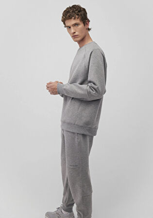 Bisiklet Yaka Gri Basic Sweatshirt 0S10295-80018