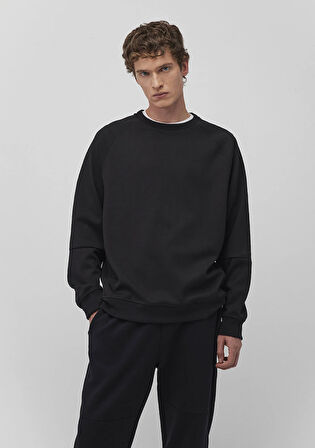 Bisiklet Yaka Siyah Basic Sweatshirt 0S10295-900