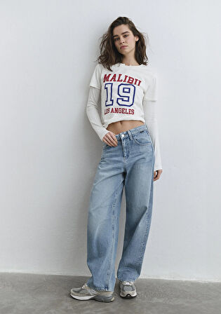 Lisa 90lar Tokalı İndigo Mavisi Jean Pantolon 1010938-89253