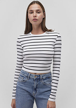 2li Uzun Kollu Crop Basic Tişört 1613021-900