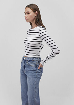 2li Uzun Kollu Crop Basic Tişört 1613021-900