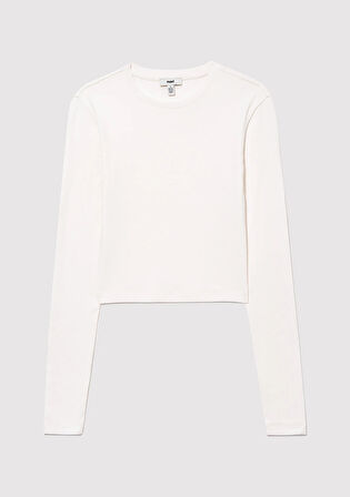 2li Uzun Kollu Crop Basic Tişört 1613021-70057