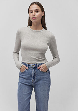 2li Uzun Kollu Crop Basic Tişört 1613021-88467