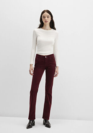 Molly Bordo Kadife Pantolon 1013689467