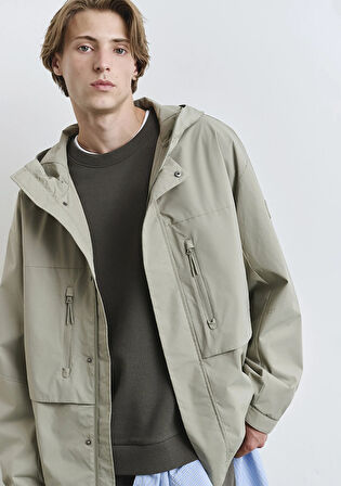 Kapüşonlu Yeşil Ceket 0110551-71484