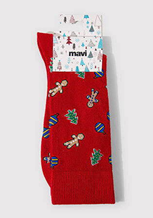 Yılbaşı Temalı Kırmızı Çorap 0911662-32421