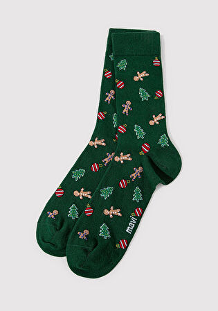 Yılbaşı Temalı Yeşil Çorap 0911662-71871