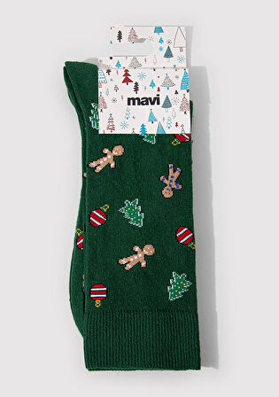 Yılbaşı Temalı Yeşil Çorap 0911662-71871