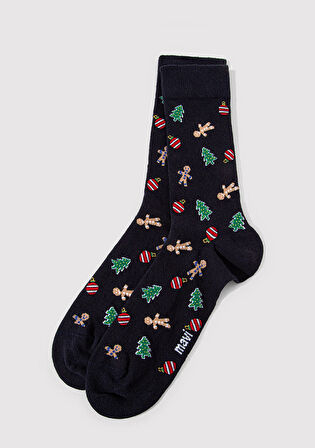 Yılbaşı Temalı Lacivert Çorap 0911662-70500