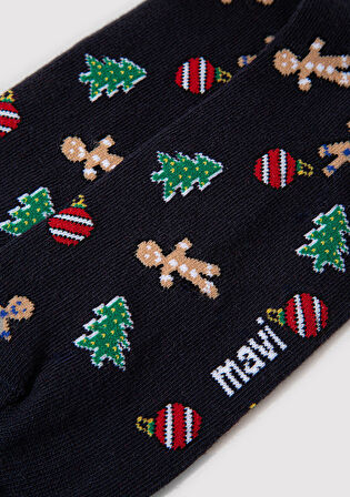 Yılbaşı Temalı Lacivert Çorap 0911662-70500