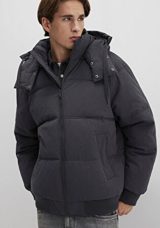 Kapüşonlu Antrasit Ceket 0110553-88170