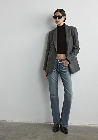 Isabella Iconic Zımparalı Indigo Mavisi Jean Pantolon 1010924-89503