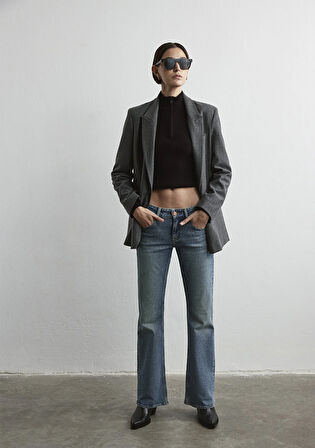 Isabella Iconic Zımparalı Indigo Mavisi Jean Pantolon 1010924-89503