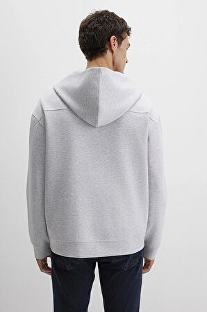 Mavi Erkek Kapüşonlu Fermuarlı Sweatshirt M0S10312 Gri
