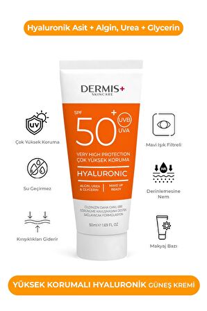 Hyaluronik 50 Spf Güneş Kremi: Yoğun Nemlendirici & Yüksek Koruma