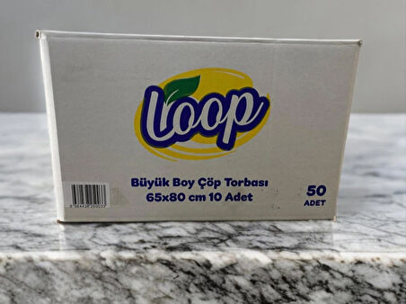 ANTPAP LOOP RULO  ÇÖP TORBASI BÜYÜK BOY 65*80 CM 1 KOLİ(50 ADET)