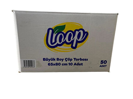 ANTPAP LOOP RULO  ÇÖP TORBASI BÜYÜK BOY 65*80 CM 1 KOLİ(50 ADET)