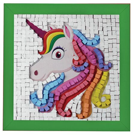 Playever Mozaik Sanat Seti - Unicorn (Ahşap Çerçeveli)