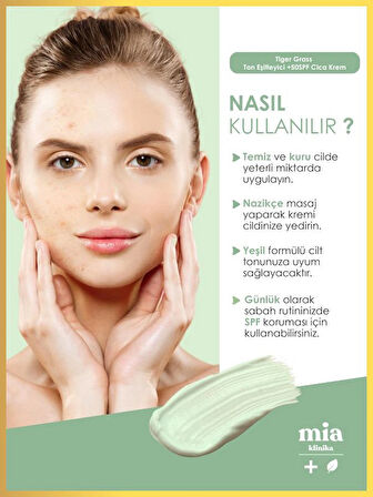 Tiger Grass Cilt Ton Eşitleyici Kızarıklık Karşıtı 50 Spf Cica Krem 30 Ml