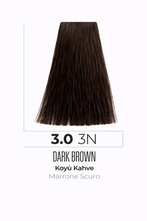 DNA Saç Boyası Kalıcı Profesyonel Krem Boya – Yoğun Pigment & Parlaklık 3.0 naturel koyu kahve 100ml