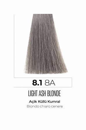 DNA Saç Boyası Kalıcı Profesyonel Krem Boya – Yoğun Pigment & Parlaklık 8.1 açık küllü kumral 100ml