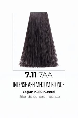 DNA Saç Boyası Profesyonel Krem Boya Yoğun Pigment & Parlaklık 7.11 orta yoğun küllü kumral 100ml