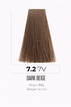 DNA Saç Boyası Kalıcı Profesyonel Krem Boya – Yoğun Pigment & Parlaklık 7.2 orta kumral bej 100 ml