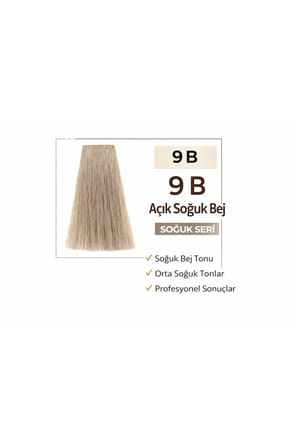 DNA Saç Boyası Kalıcı Profesyonel Krem Boya – Yoğun Pigment & Parlaklık 9B sarı soğuk bej 100ml