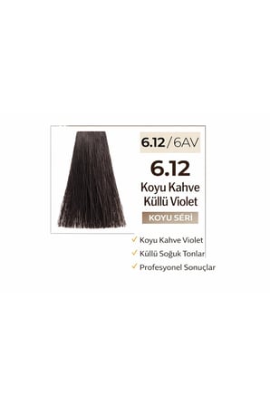 DNA Saç Boyası Kalıcı Prof Krem Boya – Yoğun Pigment & Parlaklık 6.12 koyu kumral küllü viyole 100ml
