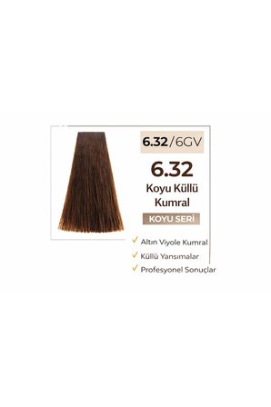 DNA Saç Boyası Kalıcı Profesyonel Krem Boya – Yoğun Pigment & Parlaklık 6.32 koyu küllü kumral 100ml