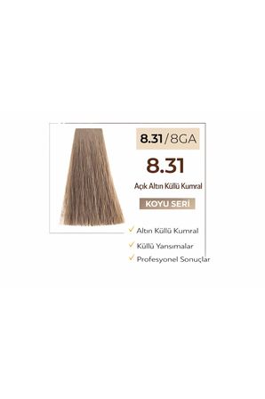 DNA Saç Boyası Kalıcı Prof Krem Boya – Yoğun Pigment & Parlaklık 8.31 açık kumral altın küllü 100ml