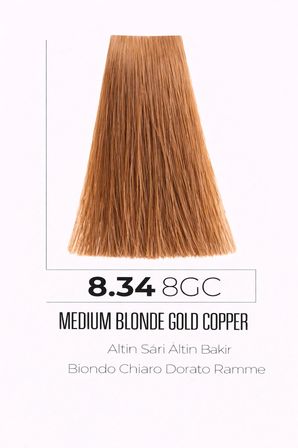 DNA Saç Boyası Kalıcı Krem Boya – Yoğun Pigment & Parlaklık 8.34 açık kumral altın bakır 100ml