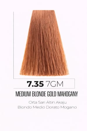 DNA Saç Boyası Kalıcı Krem Boya – Yoğun Pigment & Parlaklık 7.35 açık kumral altın akaju 100ml
