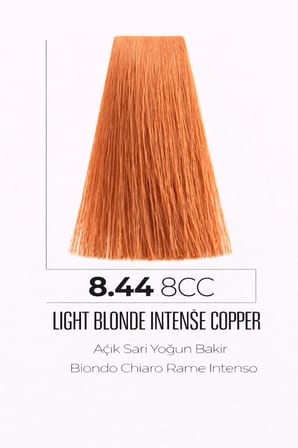 DNA Saç Boyası Kalıcı Krem Boya – Yoğun Pigment & Parlaklık 8.44 açık kumral yoğun bakır 100ml