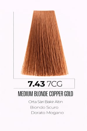 DNA Saç Boyası Kalıcı Krem Boya – Yoğun Pigment & Parlaklık 7.43 orta kumral bakır altın 100ml