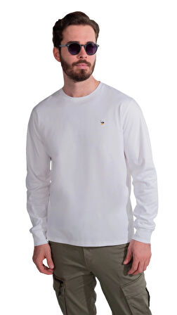 Unisex Merserize Uzun Kollu Interlok Siyah T-Shirt