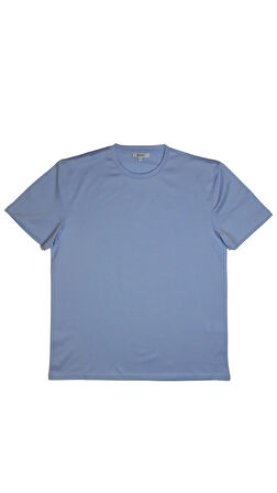 Bisiklet Yaka T-Shirt Mısır Pamuğu Sky Blue