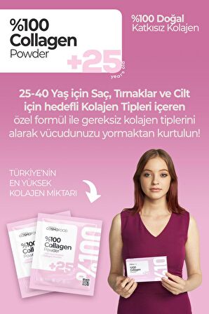 %100 Collagen Powder +25 Saf Kolajen