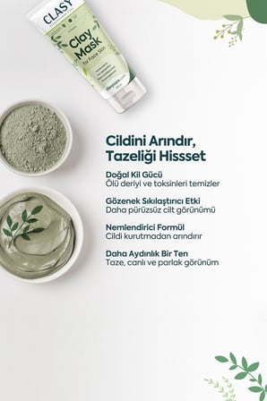 Kil Maskesi, Gözenek Sıkılaştırıcı, Leke Karşıtı, Nemlendirici