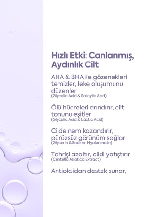 Salisik Asit, Aha Bha Cilt Serumu, Ölü Hücrelerden Arındırma, Lekeleri Azaltma, Pürüzsüz Cilt