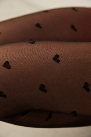 Mini Heart Siyah Külotlu Çorap