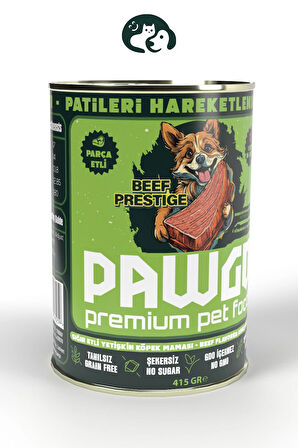 PAWGO Beef Prestige | Sığır Etli | 415g | Parça Etli | Köpek Yaş Mama