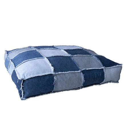 Patchwork Denim Köpek Yatağı  M