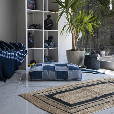 Patchwork Denim Köpek Yatağı  M